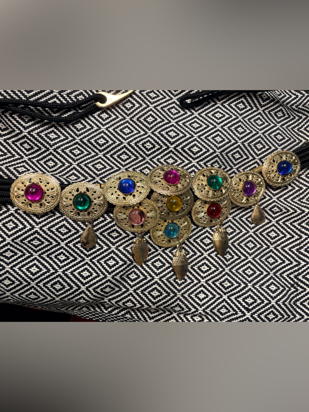 Boho Multicolor Stone Elastic Waist Belt - Picture 3 of 3